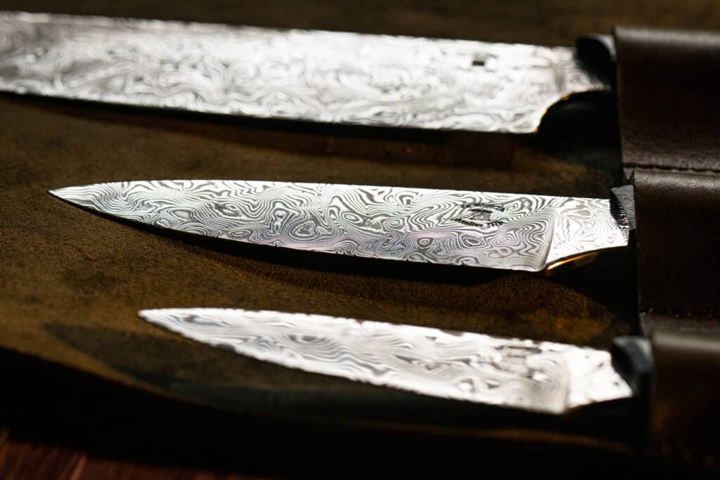 Making Damascus Hunting Knife 