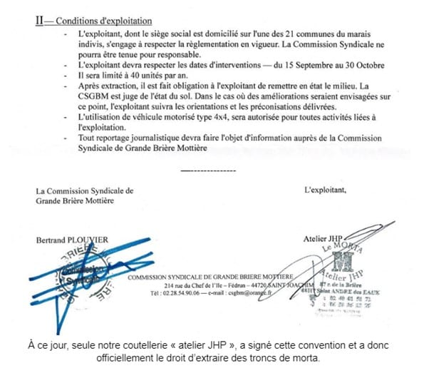 convention officielle pour le droit dextraire des troncs de morta